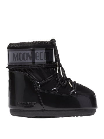 Stivale icon low glance nero in raso