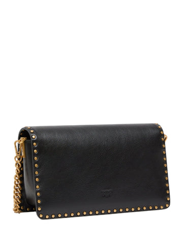 Borsa a tracolla media love one slouchy in pelle con borchie