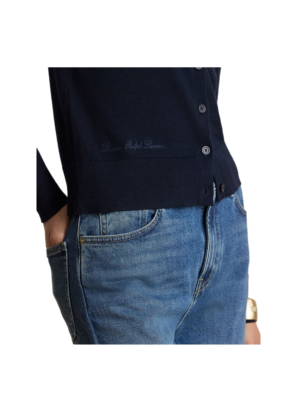 Cardigan con scollo a V in cotone e modal