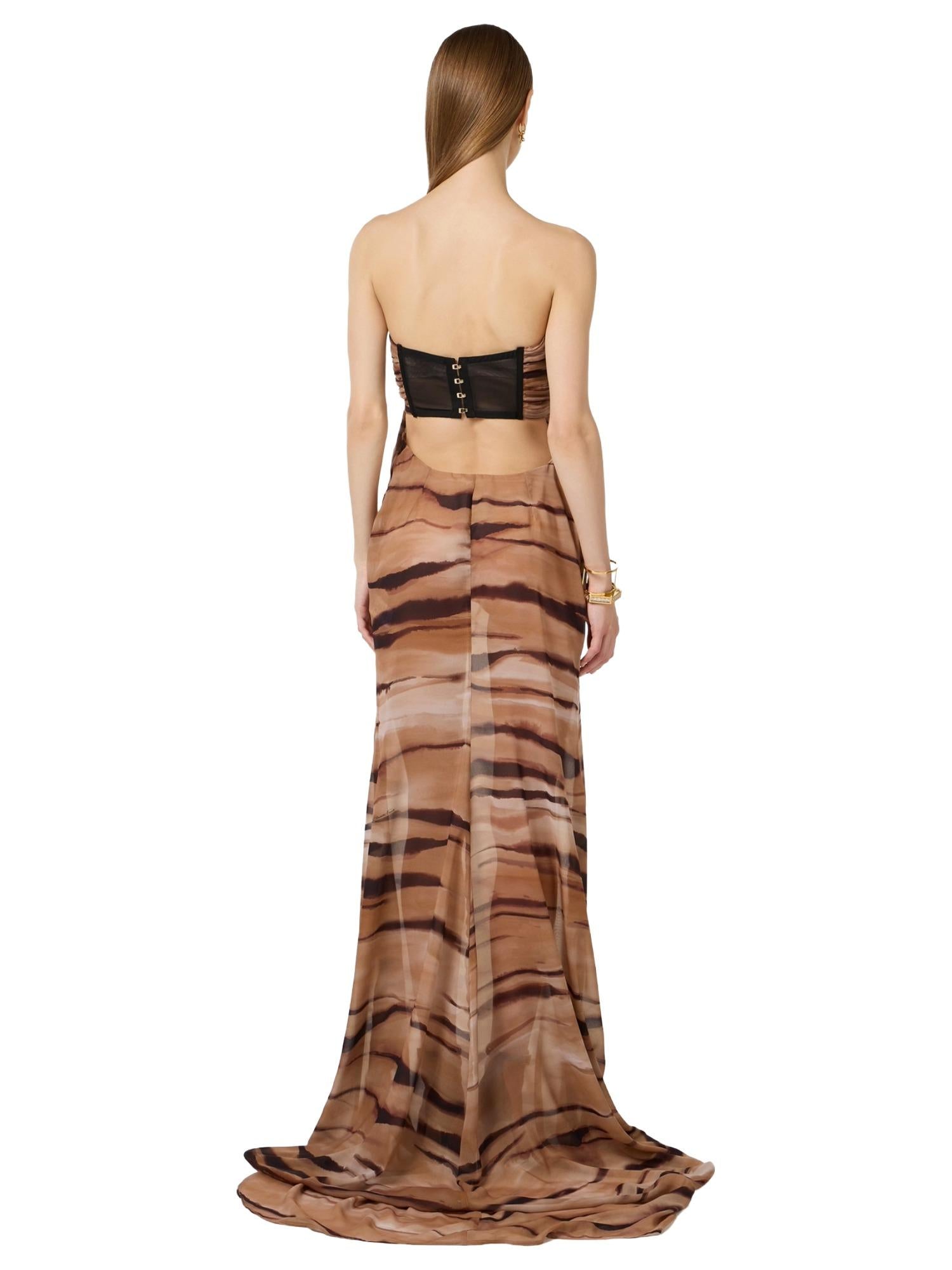 Elisabetta Franchi Abito Red Carpet con stampa tigre