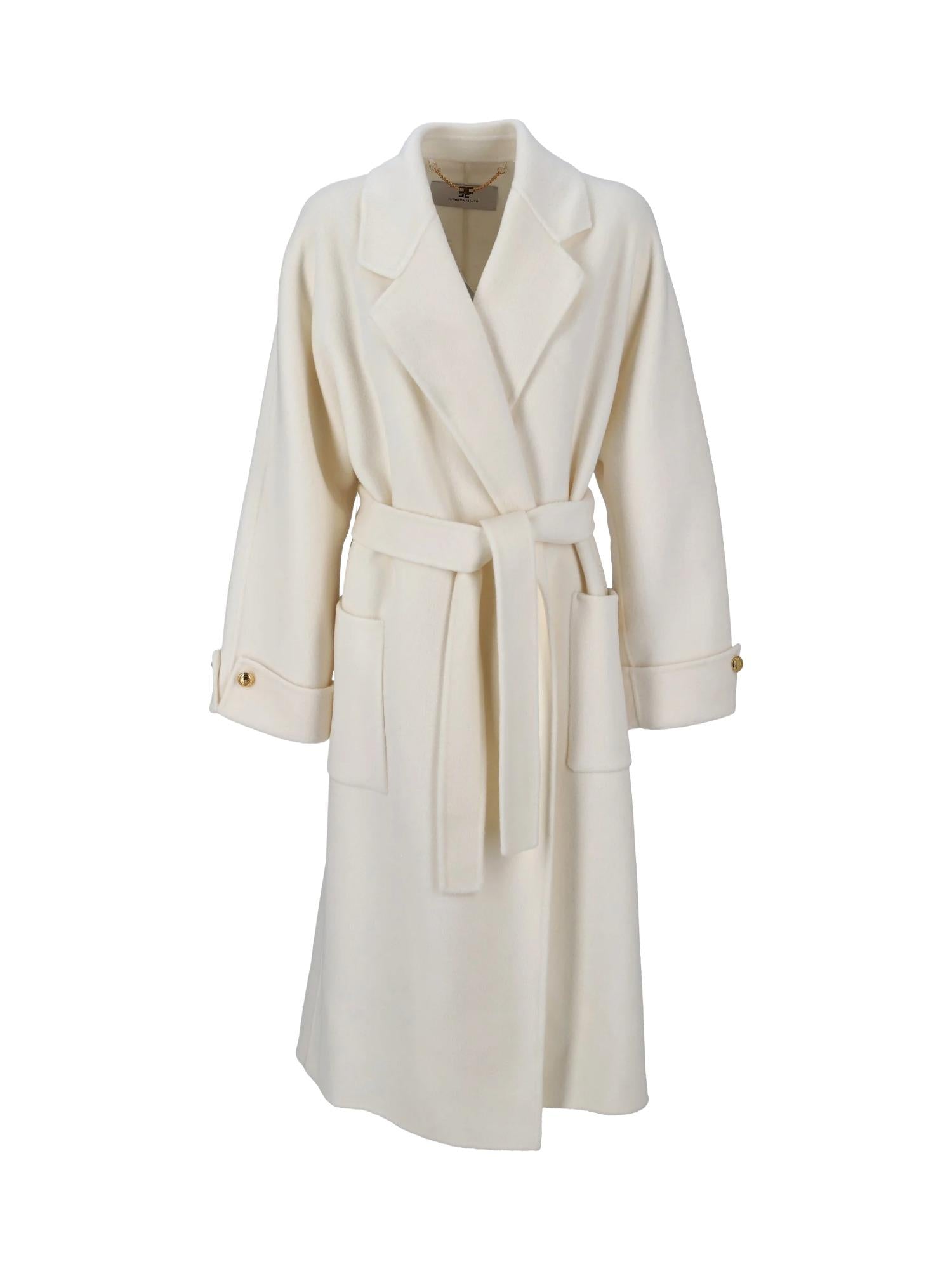 Elisabetta Franchi Cappotto in lana con cintura