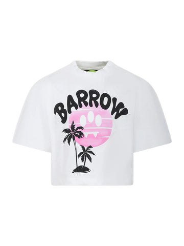 Barrow T-shirt crop con logo Sunset