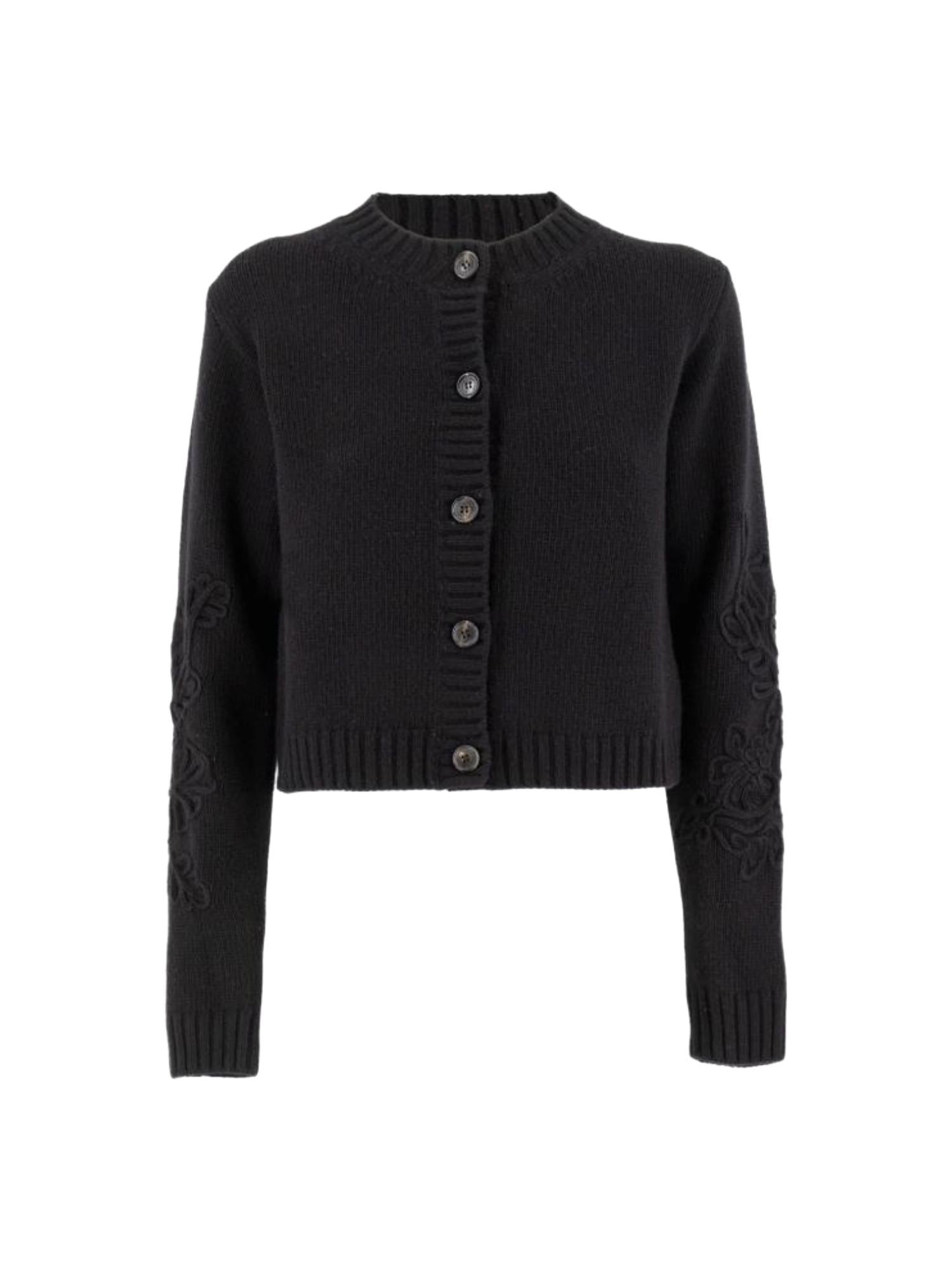 Ermanno Firenze Cardigan con ricamo floreale
