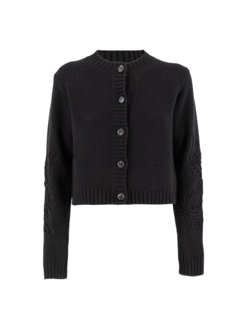 Ermanno Firenze Cardigan con ricamo floreale