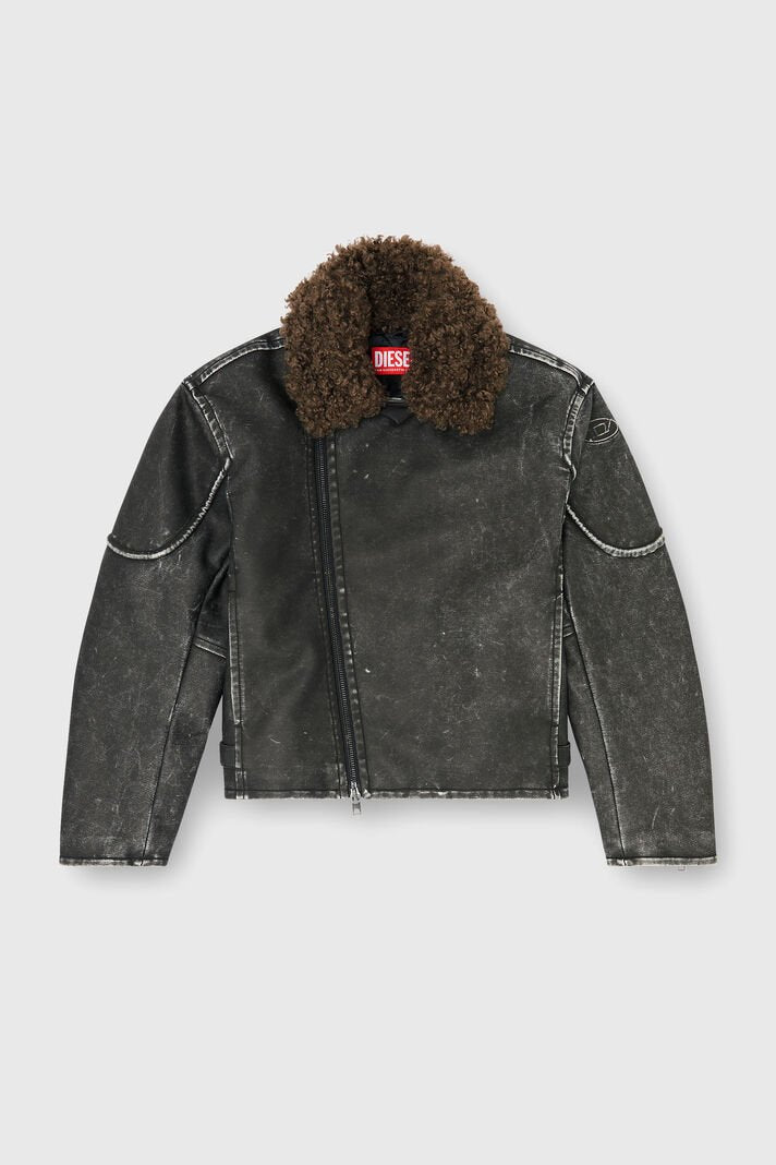 Giacca biker con collo staccabile