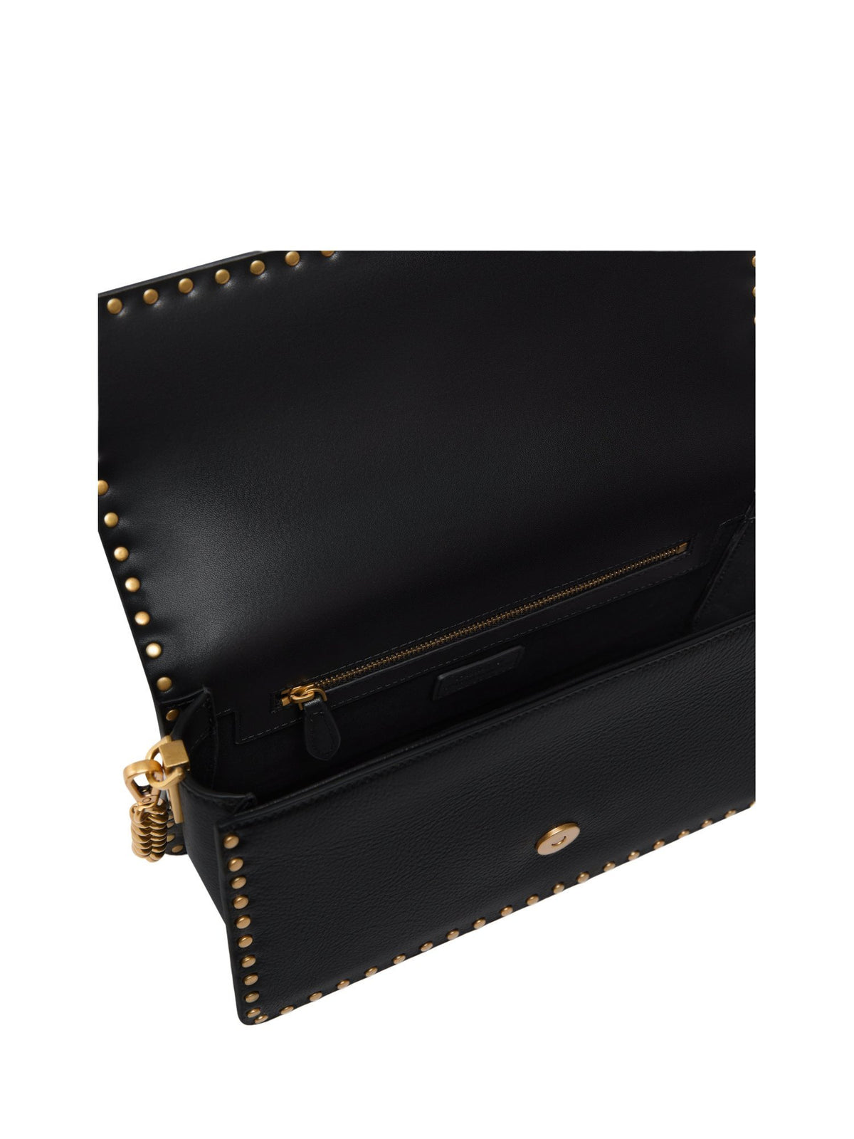 Borsa a tracolla media love one slouchy in pelle con borchie