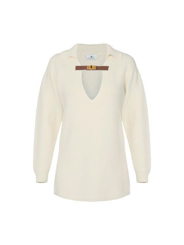 Elisabetta Franchi Maglia con cinturino gioiello