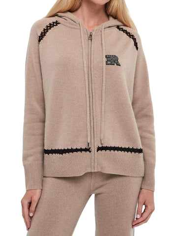 Ermanno Firenze Felpa con zip in lana e cashmere