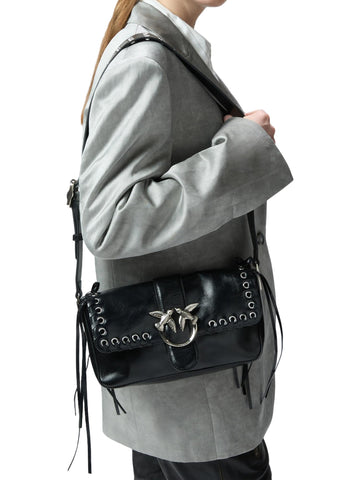 Pinko Borsa Love One Classic Slouchy con frange
