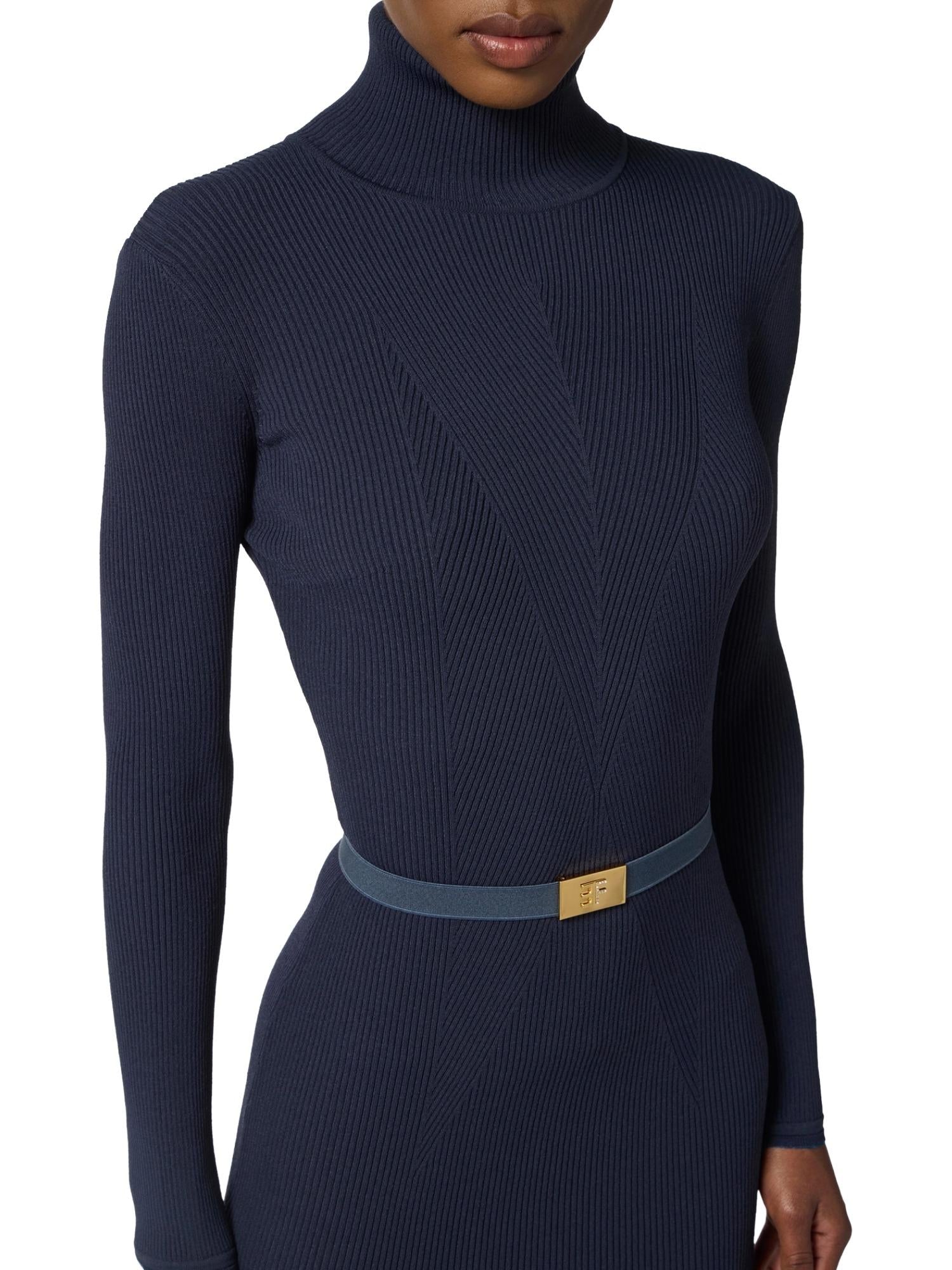 Elisabetta Franchi Abito a dolcevita con cintura