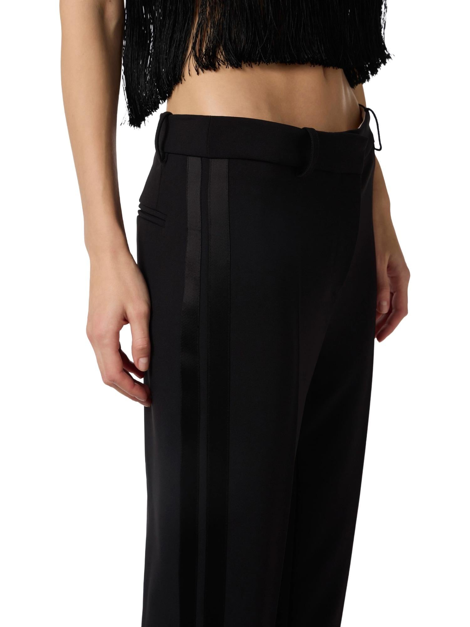 Elisabetta Franchi Pantalone 7/8 con bande in raso