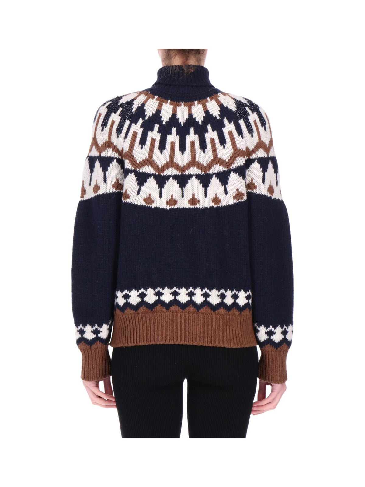 Maglia a Collo Alto Fair Isle con Cristalli