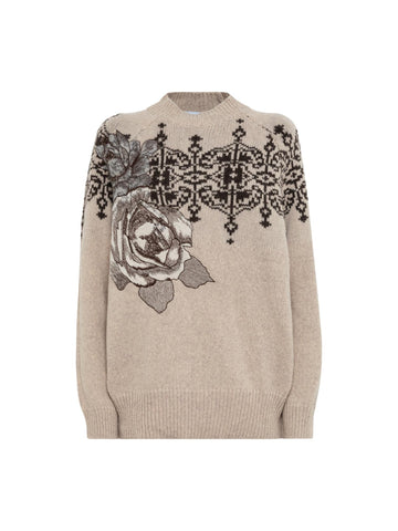 Blugirl Maglione in lana con stampa floreale