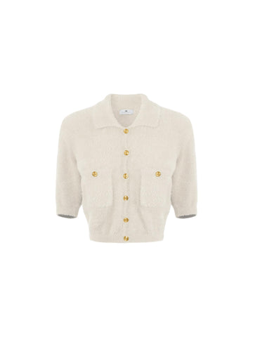 Elisabetta Franchi Cardigan crop in ecopelliccia