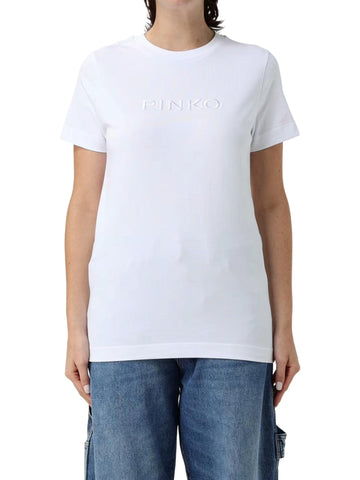 Pinko T-shirt basic con logo ricamato Start