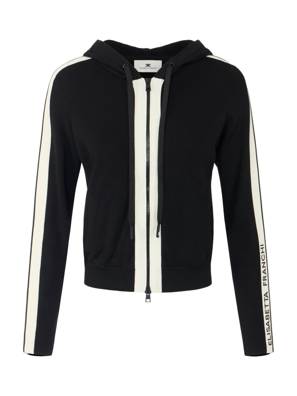 Felpa in maglia bicolore con logo