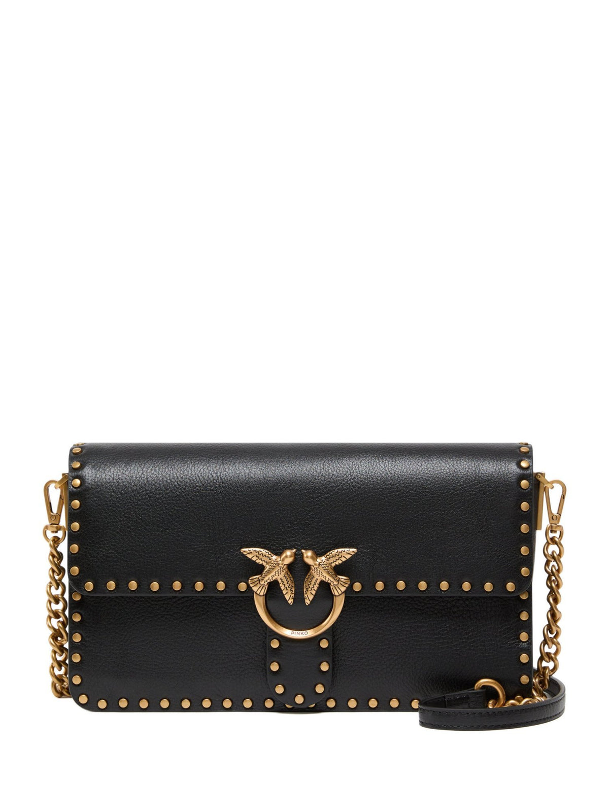 Borsa a tracolla media love one slouchy in pelle con borchie