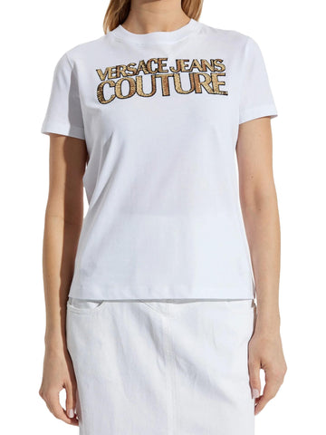 Versace Jeans Couture T-shirt con logo in paillettes