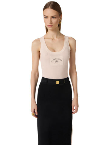Elisabetta Franchi Canotta in lana con logo