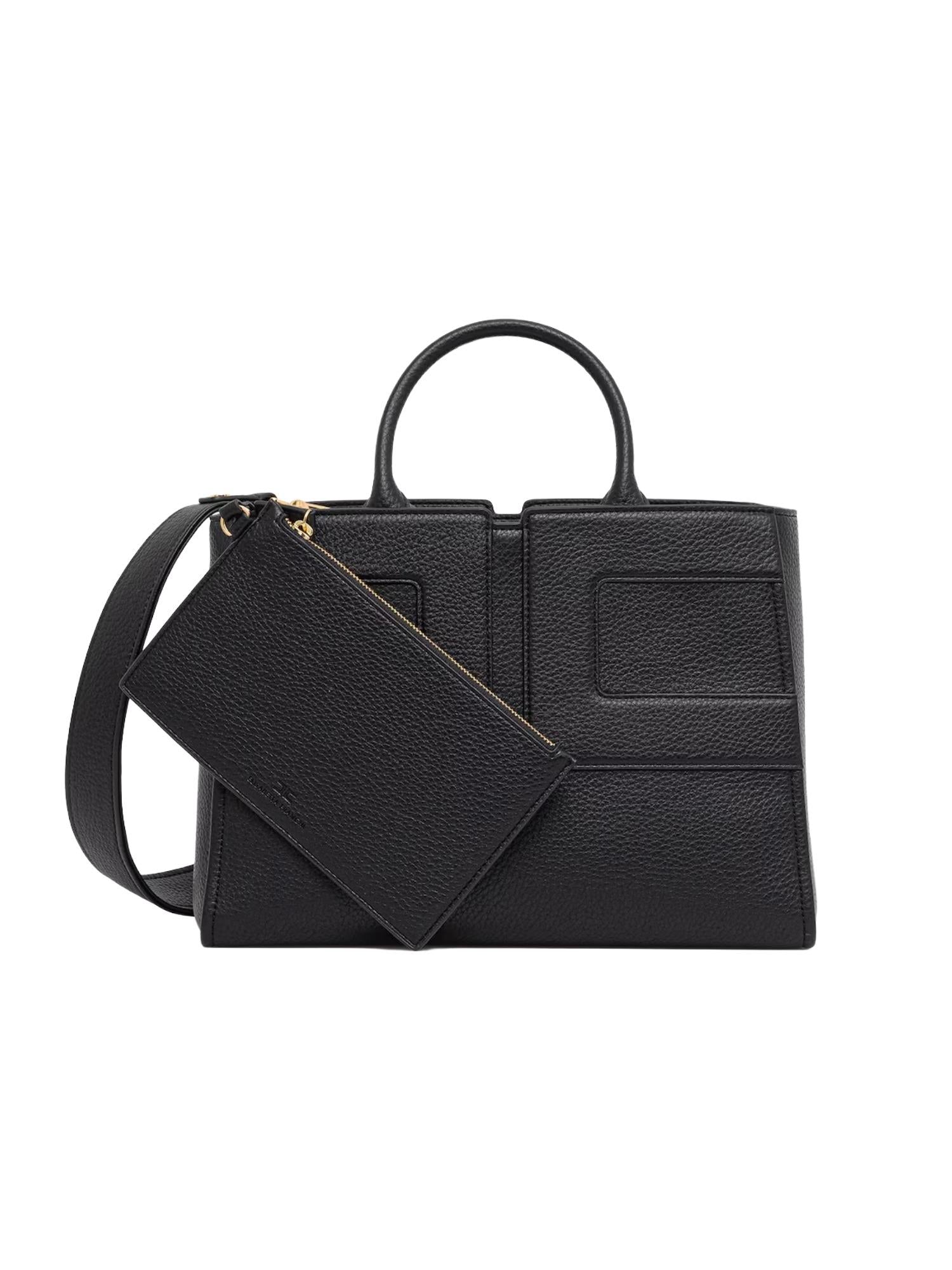 Elisabetta Franchi Borsa media con logo in rilievo