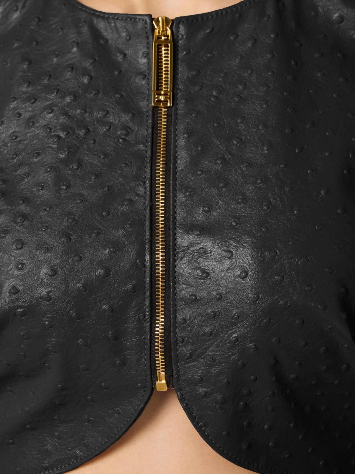 Elisabetta Franchi Giacca crop con stampa struzzo