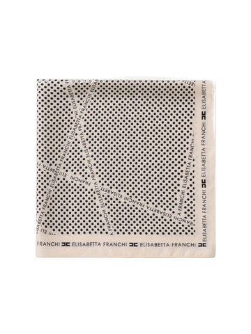 Elisabetta Franchi Foulard quadrato in seta con pois 50 x 50