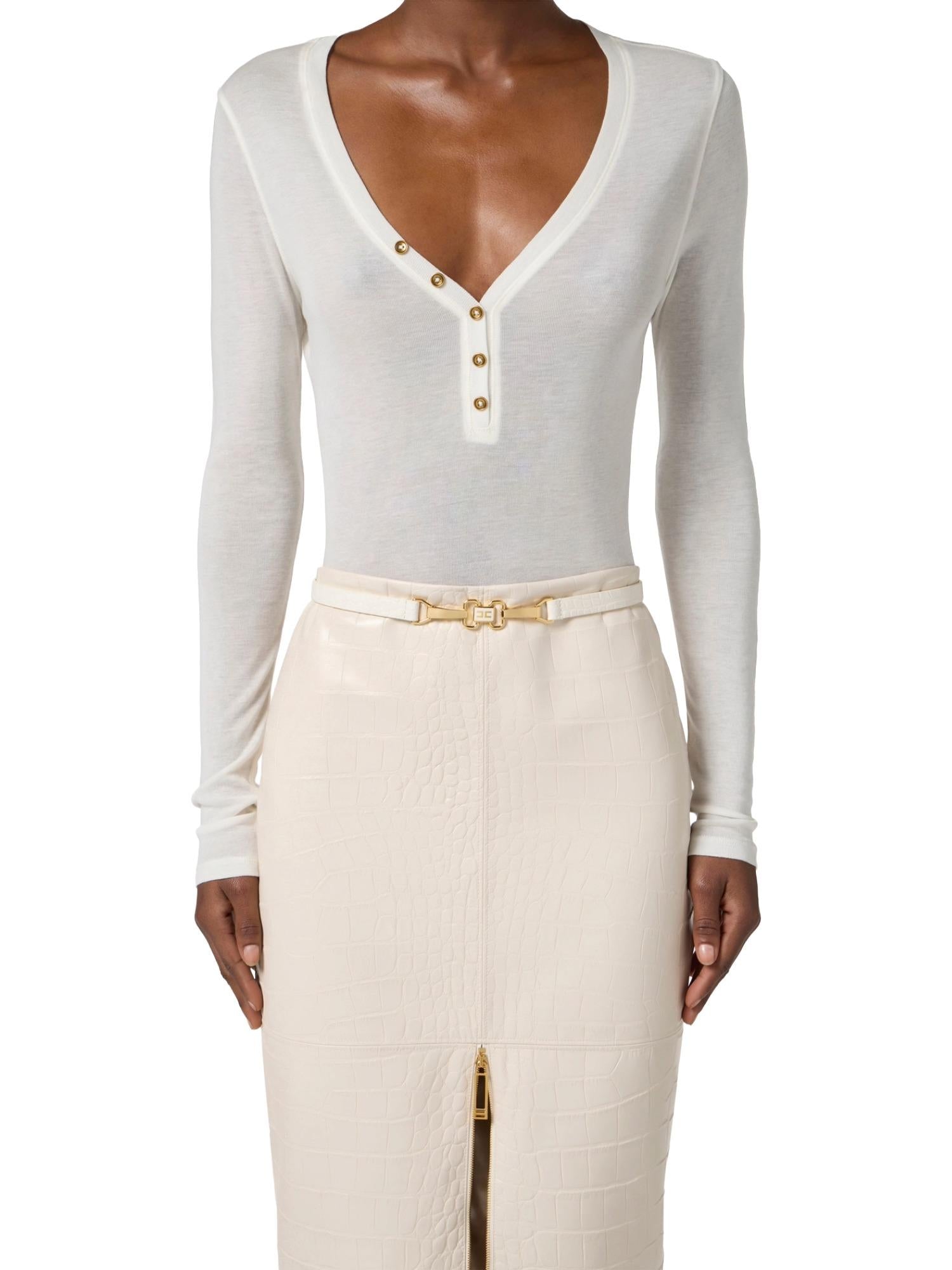 Elisabetta Franchi Cintura con morsetto gioiello 1,5 cm