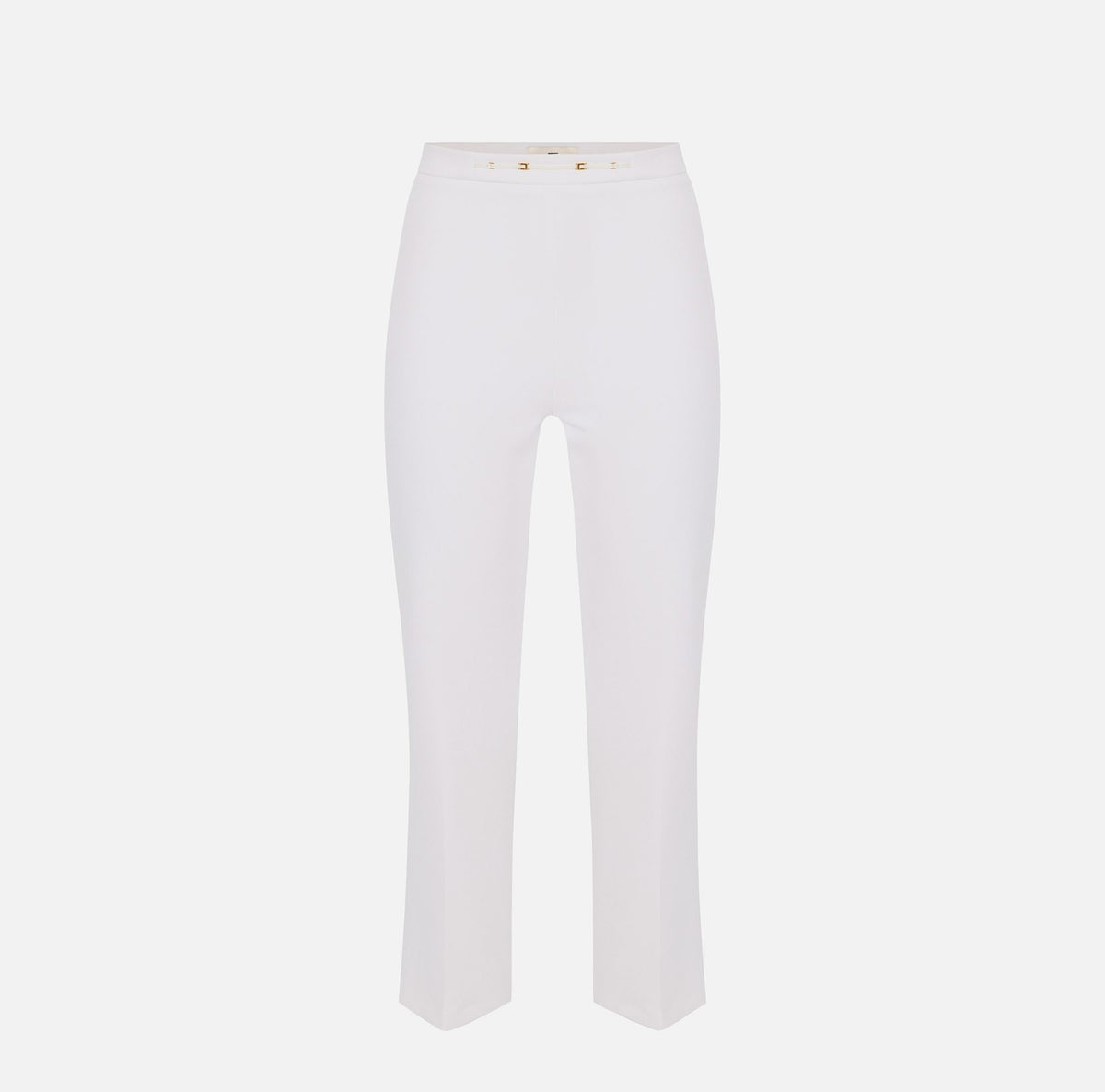 Pantaloni in doppio crêpe stretch con dettaglio gioiello