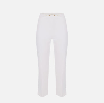 Pantaloni in doppio crêpe stretch con dettaglio gioiello
