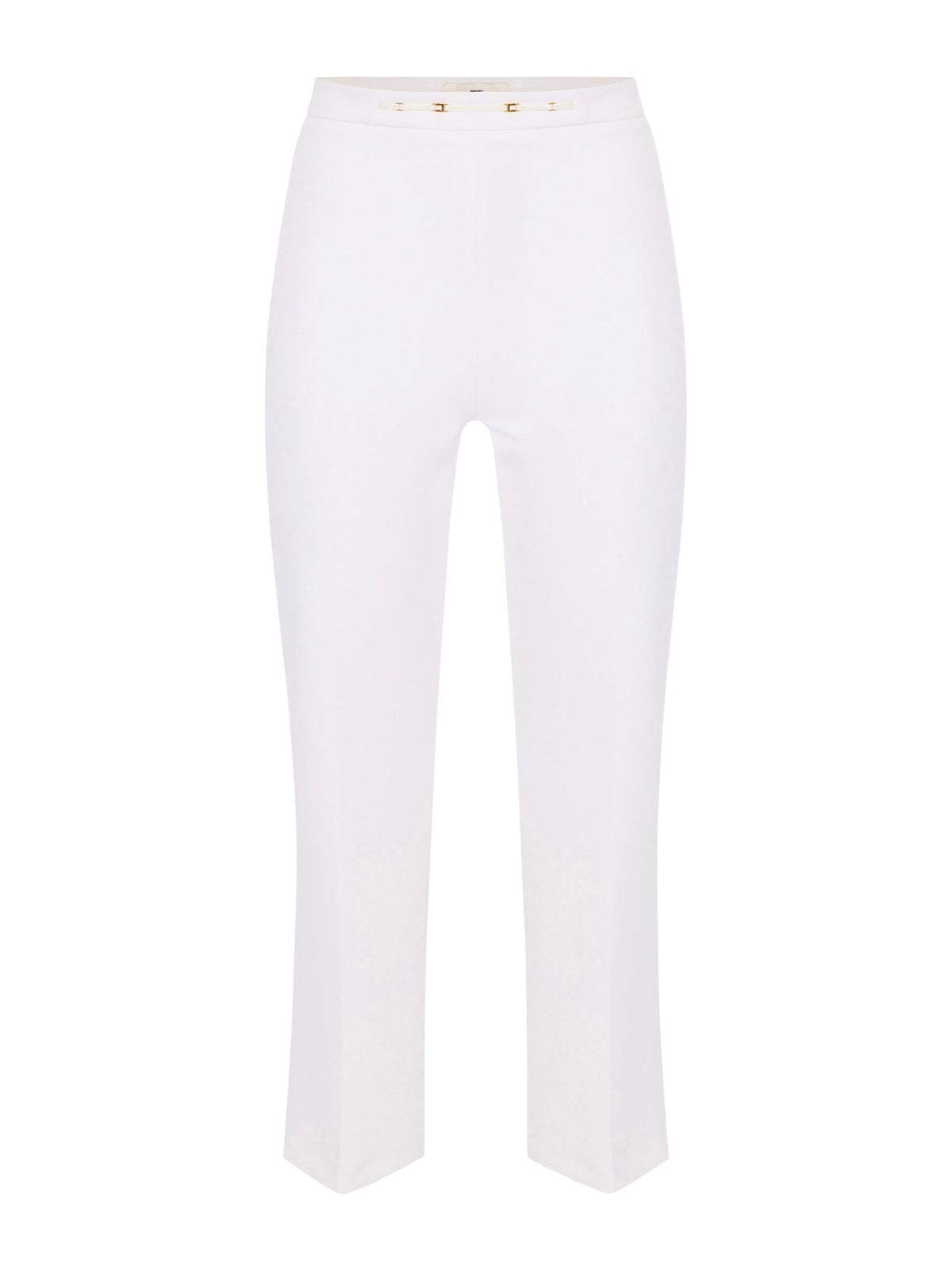 Pantaloni in doppio crêpe stretch con dettaglio gioiello