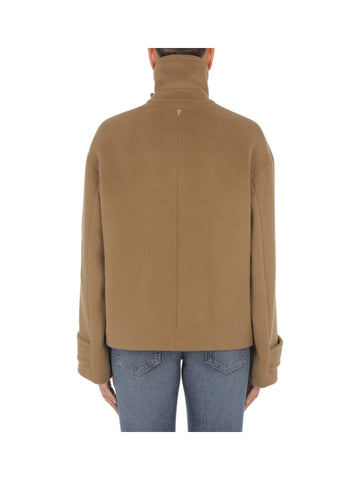 Cappotto Doppiopetto Corto in Misto Lana