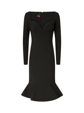 Abito Midi Aderente con Scollo a Cuore