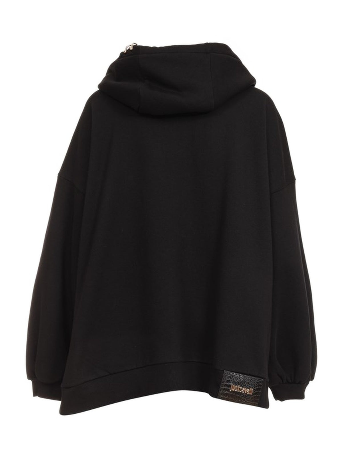 Felpa Oversize con Cappuccio e Zip Dorata
