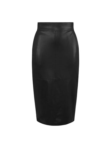 Elisabetta Franchi Gonna in ecopelle con ganci goiello