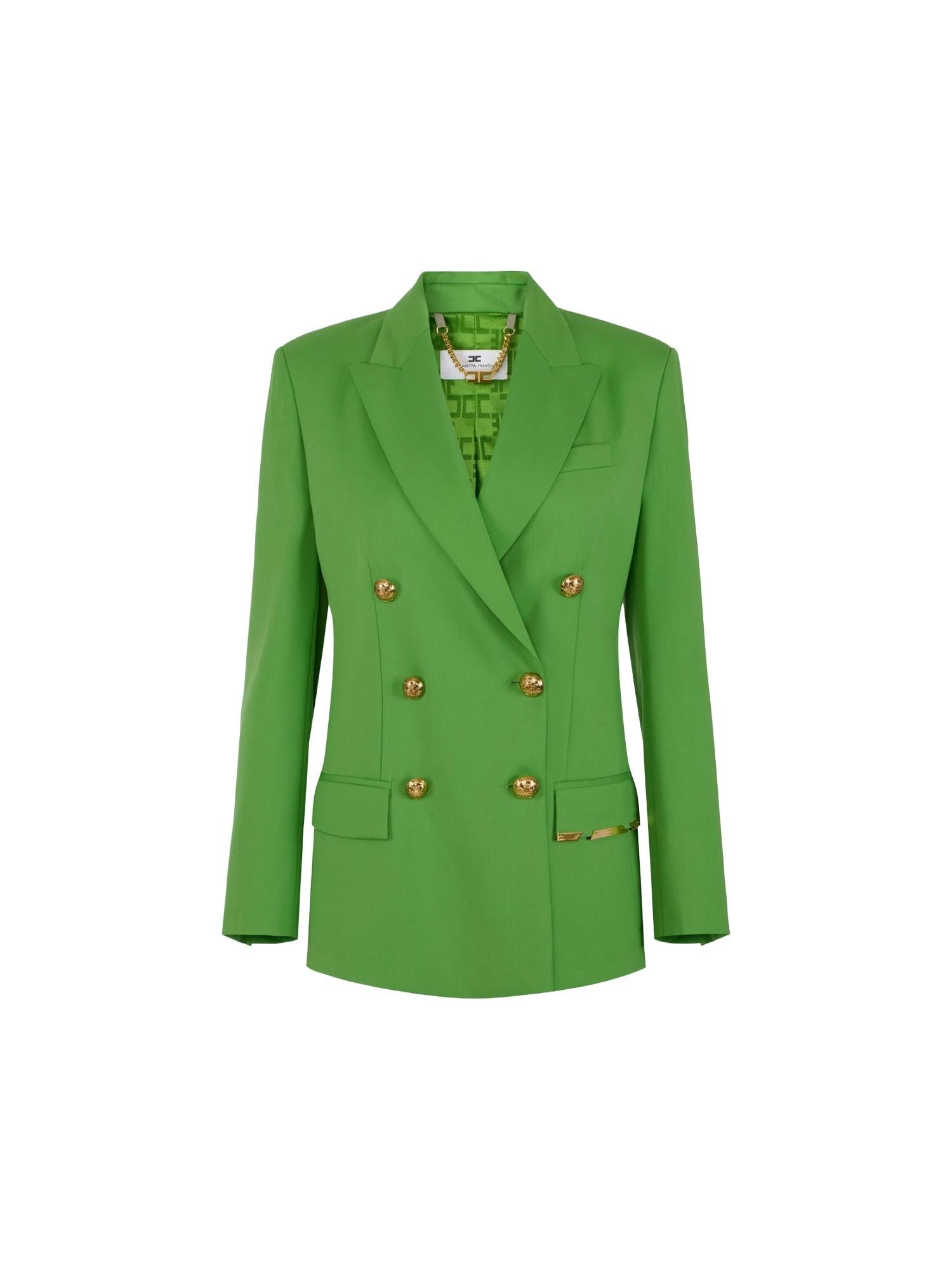 Elisabetta Franchi Giacca doppiopetto con placca gioiello