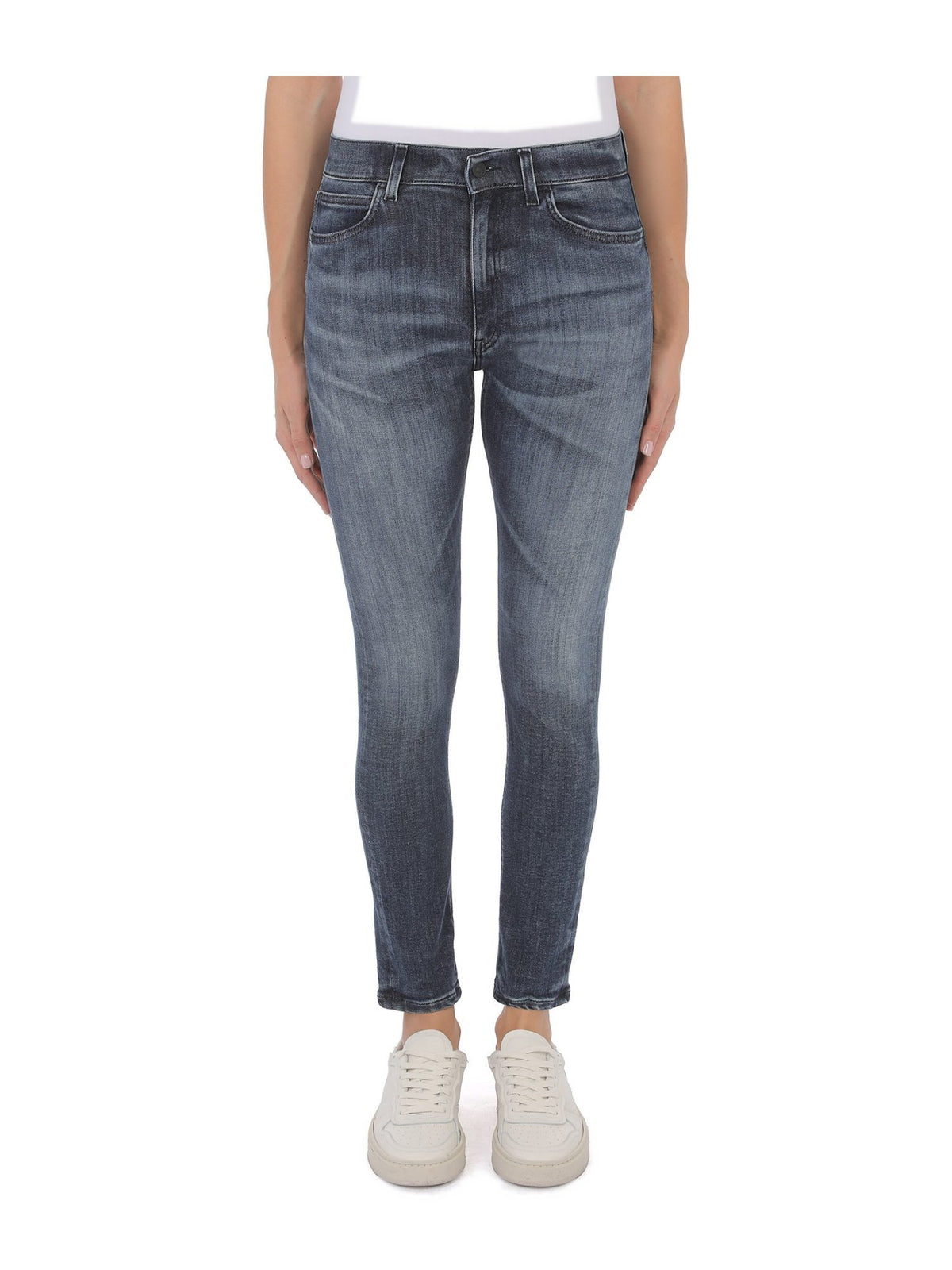 Jeans Skinny Marlen con Cuciture a Contrasto