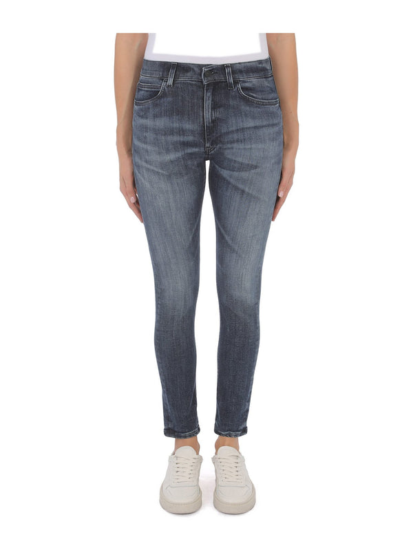 Jeans Skinny Marlen con Cuciture a Contrasto