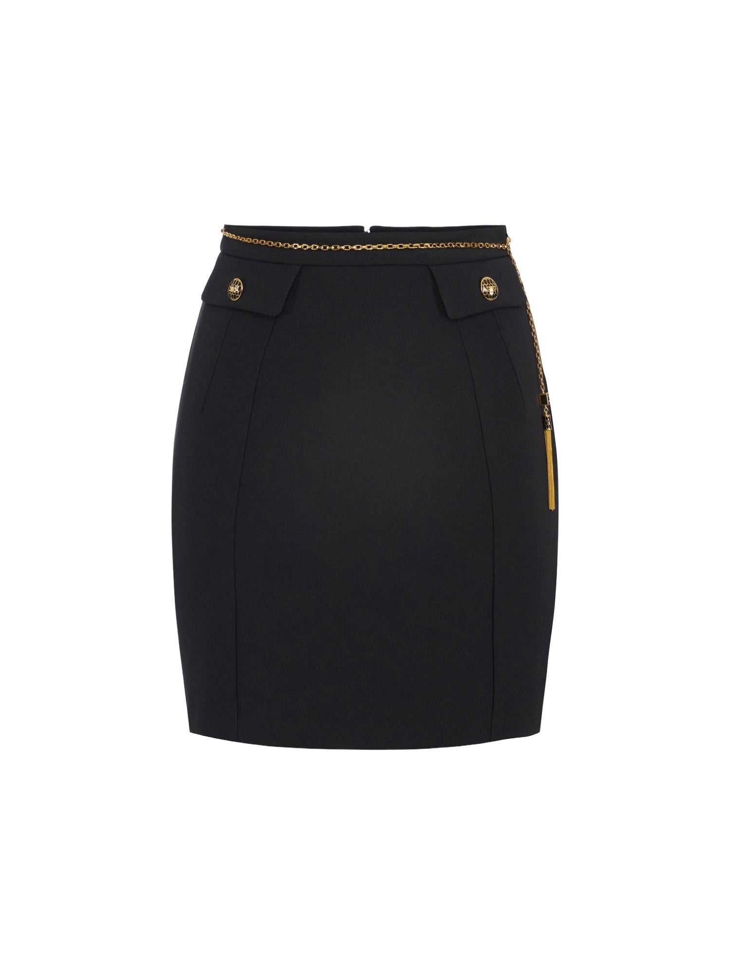 Elisabetta Franchi Gonna con catena gioiello