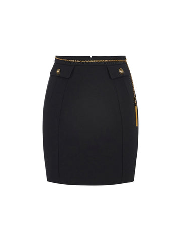 Elisabetta Franchi Gonna con catena gioiello