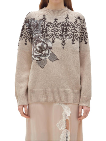 Blugirl Maglione in lana con stampa floreale