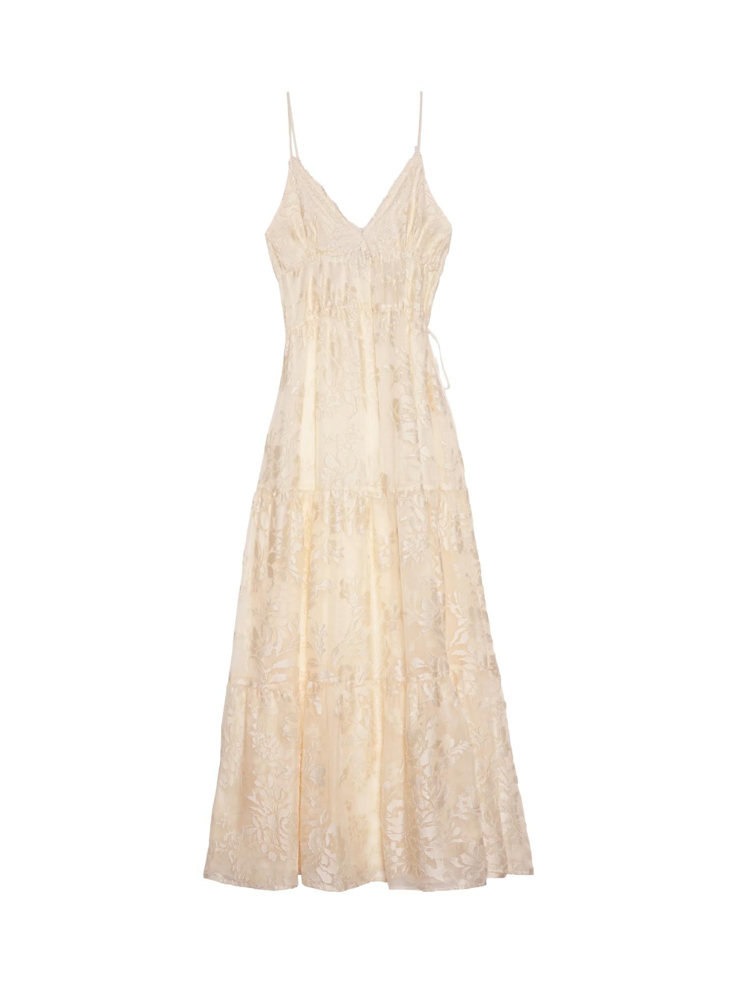 Ermanno Firenze Abito lungo a balze floreale