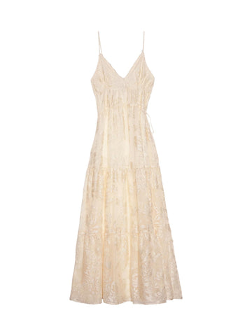 Ermanno Firenze Abito lungo a balze floreale