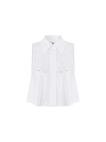 Elisabetta Franchi Camicia smanicata con pieghe