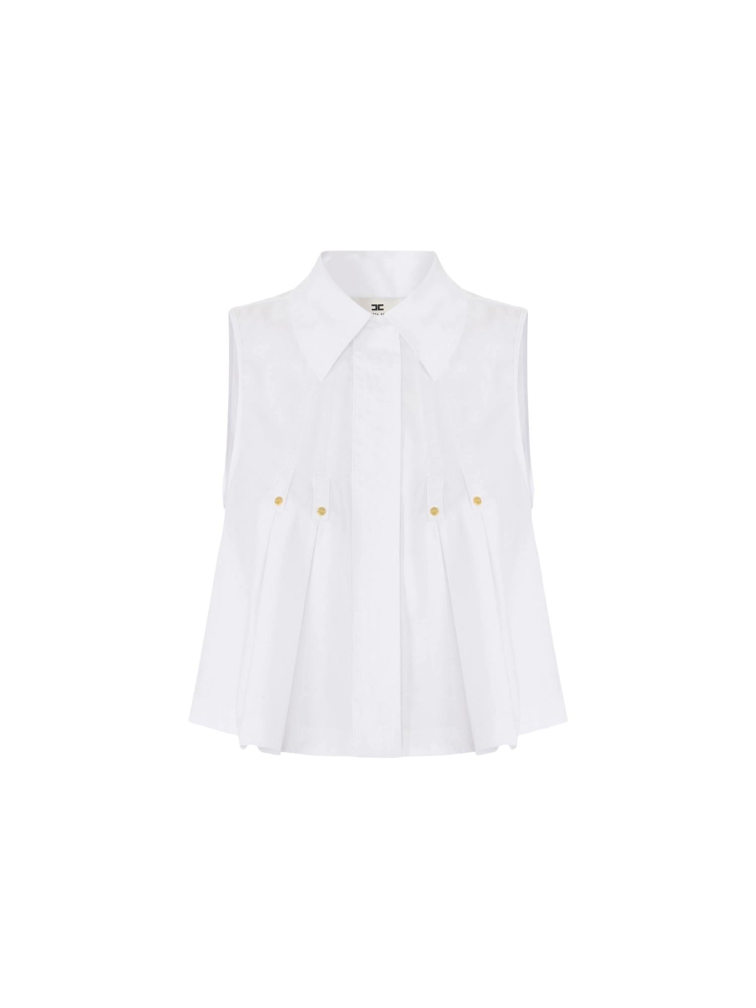 Elisabetta Franchi Camicia smanicata con pieghe