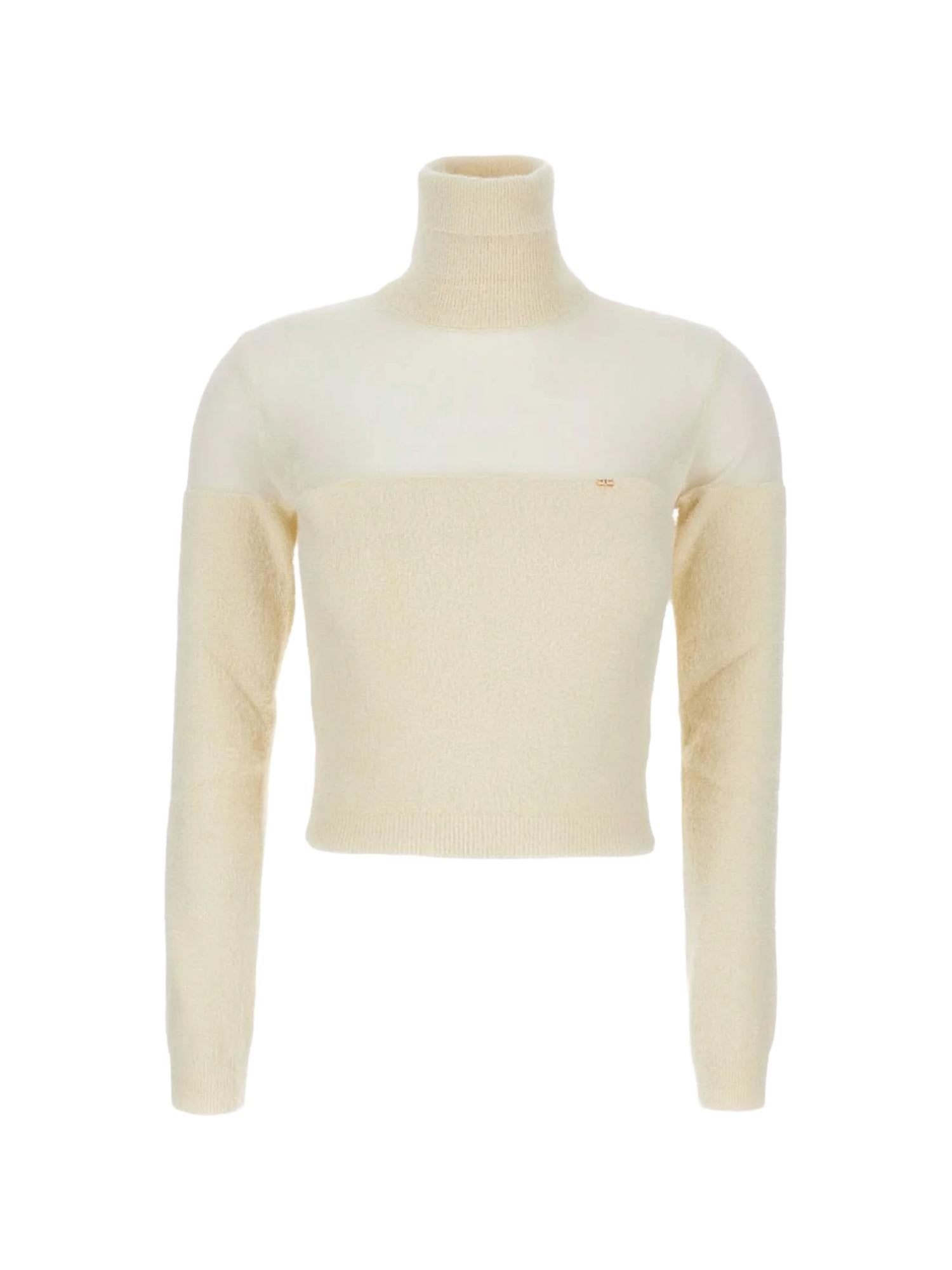 Elisabetta Franchi Maglia a dolcevita con trasparenze