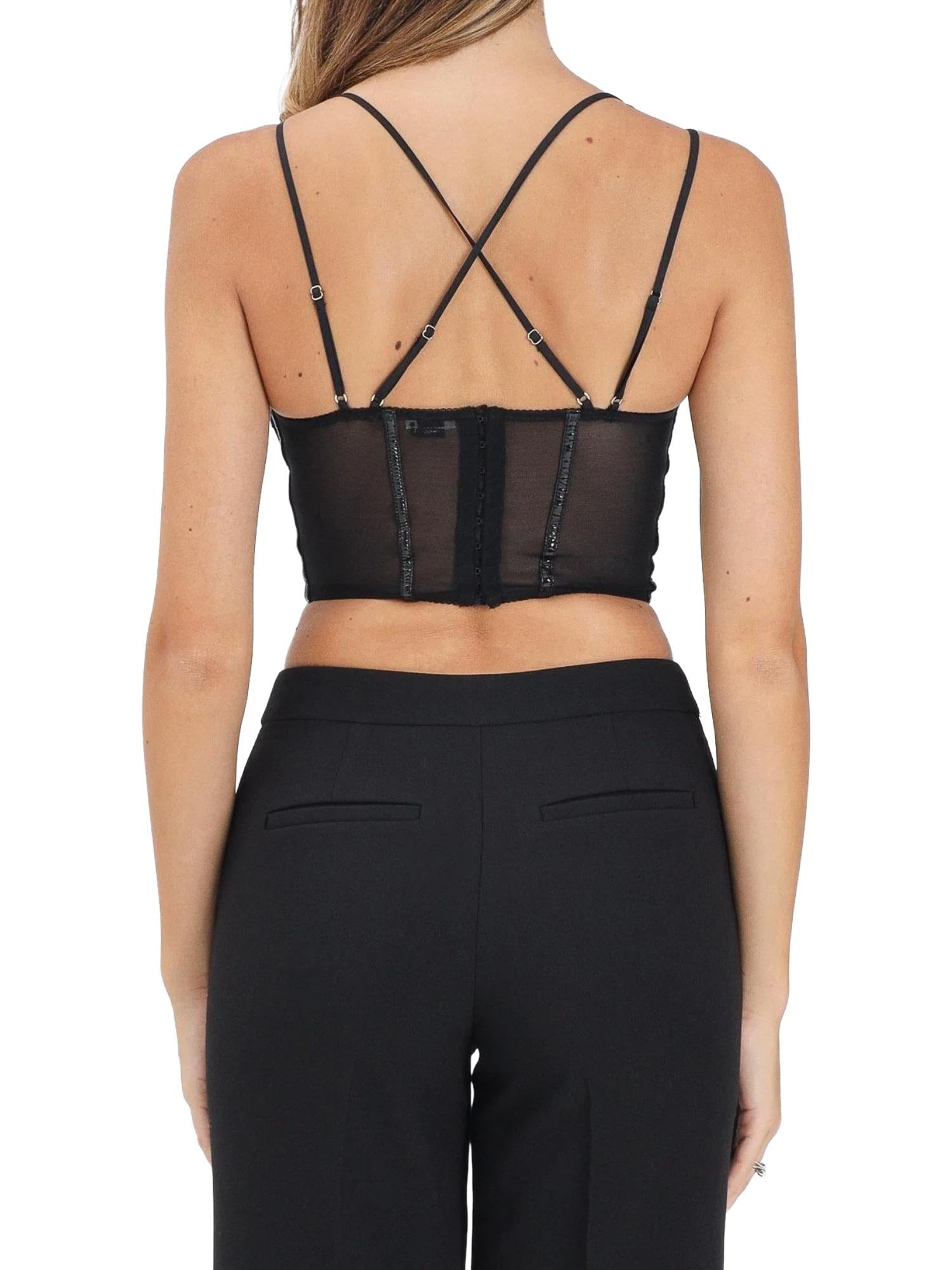 Elisabetta Franchi Canotta con ganci gioiello