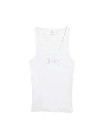 Juicy Couture Canotta a costine con logo Thin Strap Racer