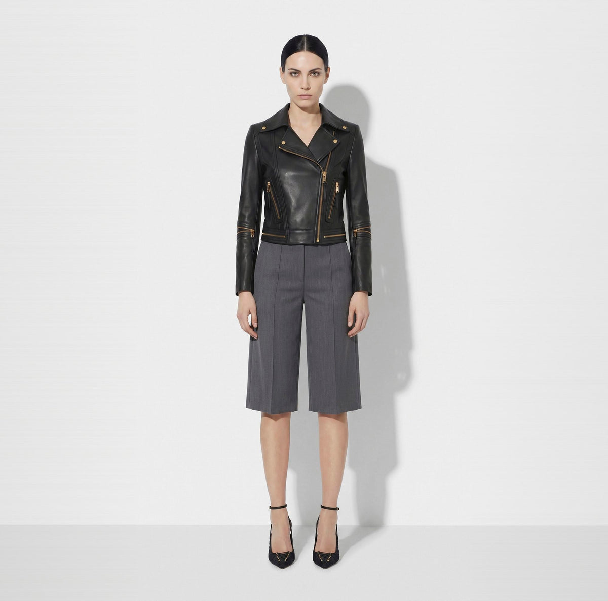Giacca biker in pelle