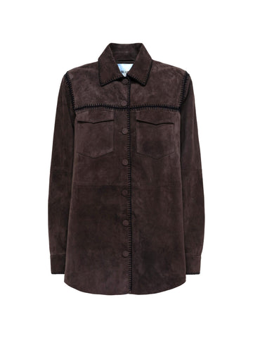 Blugirl Camicia in suede con ricami crochet