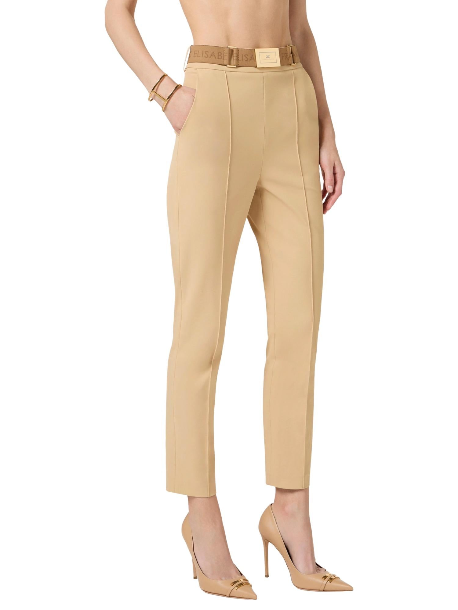 Elisabetta Franchi Pantalone slim con cintura